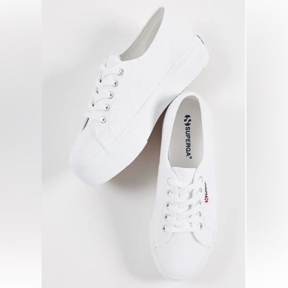 NIB Superga White Platform Canvas Size 7.5 - Picture 7 of 7
